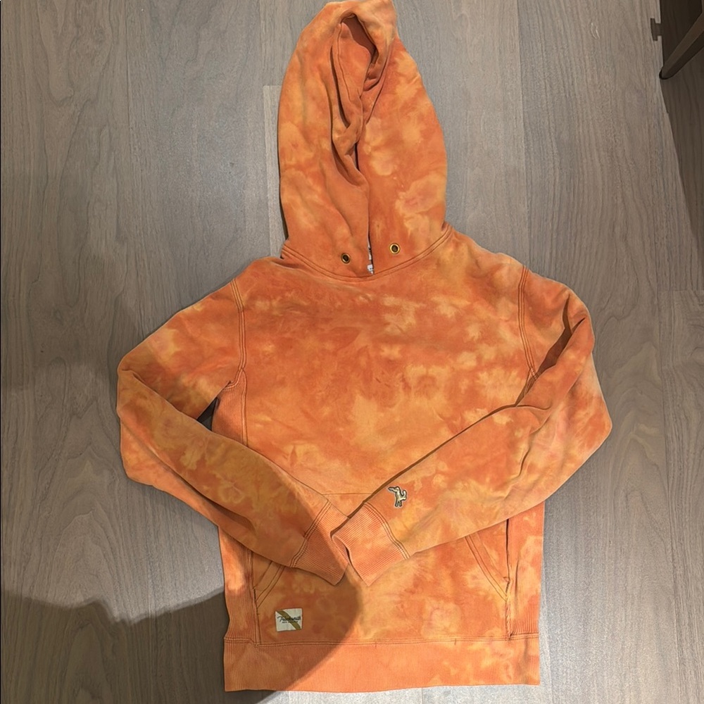 Tracksmith Orange Tie-Dye Hoodie men’s small